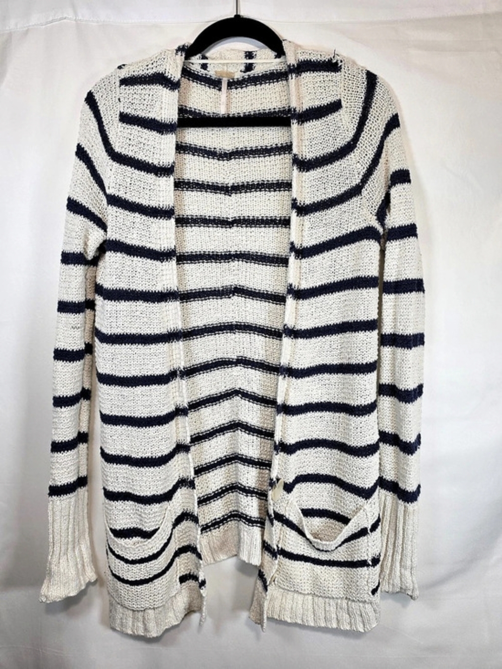Free People Beach We The Free Alyson Striped Cardi Cream & Blue Cardigan
